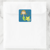 Brown Hazard Mermaid Vierkante Sticker (Tas)