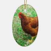 Brown Hen Keramisch Ornament (Links)