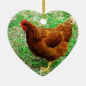 Brown Hen Keramisch Ornament (Voorkant)
