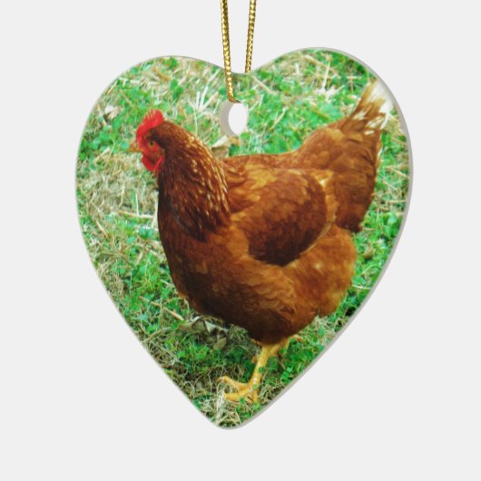 Brown Hen Keramisch Ornament (Links)