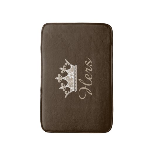 Brown Hers Crown Bath Mat (Voorkant Verticaal)