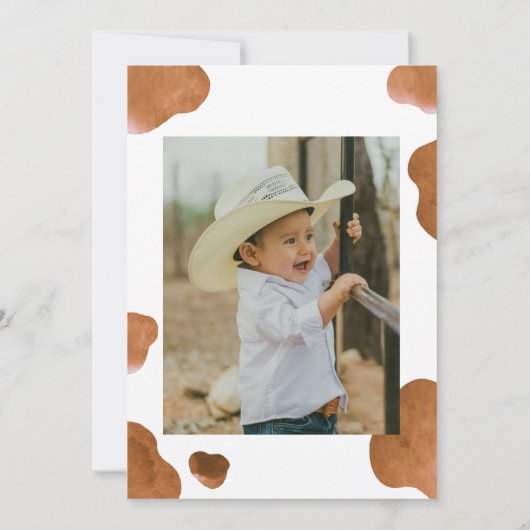 Brown Highland Koe Uitnodigen, Heilige Koe Verjaar Kaart (Achterkant)