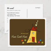 Brown Home Sweet Home / Nous avons déménagé Carte  (Devant / Derrière)