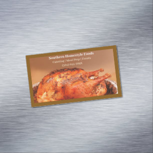 Brown Homestyle Gekookte Turkije bereide voedingsm Magnetisch Visitekaartje