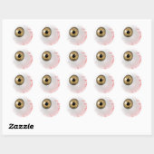 Brown Horror Eyeball Ronde Sticker (Vel)