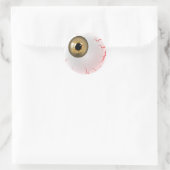 Brown Horror Eyeball Ronde Sticker (Tas)