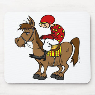 Brown Horse Jockey Muismat