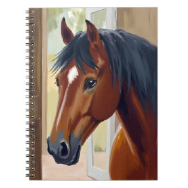 Brown Horse Watercolor Animal Country Barn Notitieboek