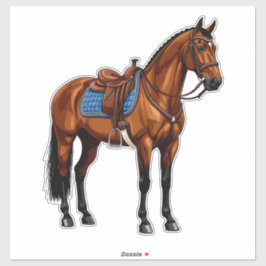 Brown Horse With Saddle Sticker