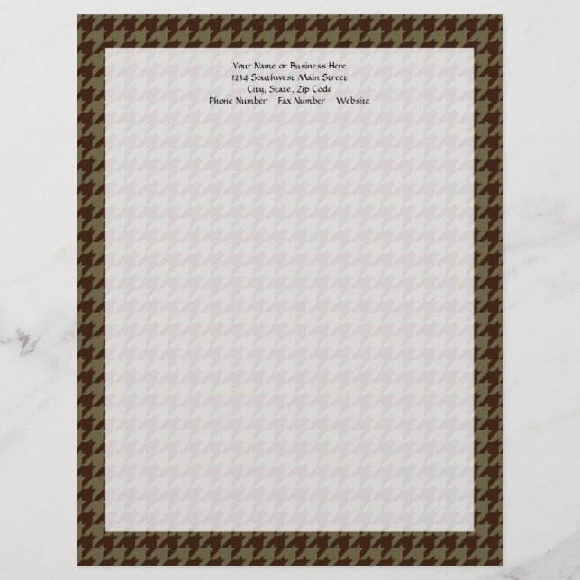 Brown Houndstooth Handsome Gentlemen's Pattern Briefhoofd (Voorkant)