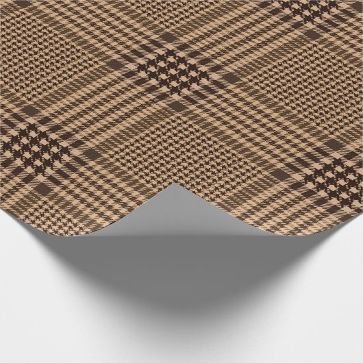 Brown Houndstooth Scottish Check Pset Pattern Cadeaupapier (Hoek)