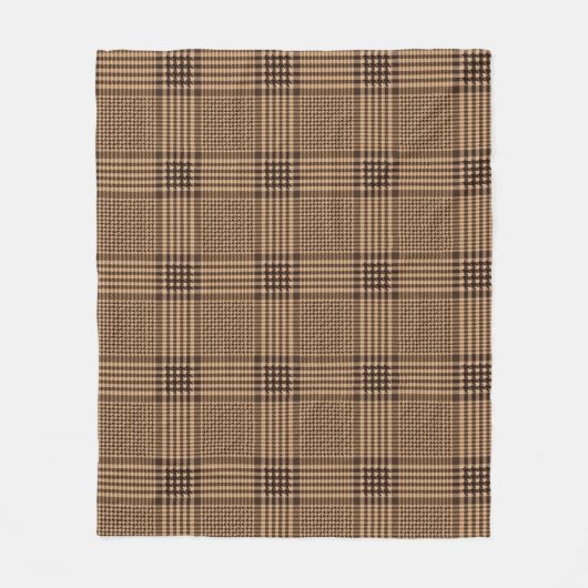 Brown Houndstooth Scottish Check Pset Pattern Fleece Deken (Voorkant)