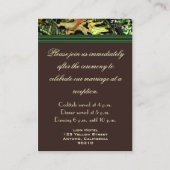 Brown & Hunter Green Camo bruiloft receptie Kaarte Informatiekaartje (Achterkant)