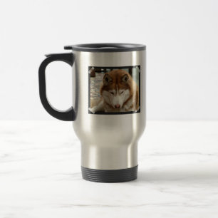 Brown Husky Travel Mug Reisbeker