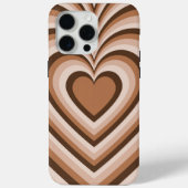 Brown Hypnotic Heart Love Pattern Case-Mate iPhone Case (Achterkant)