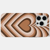 Brown Hypnotic Heart Love Pattern Case-Mate iPhone Case (Achterkant (horizontaal))