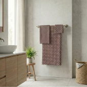Brown Ivory Polka Dot Retro Bathroom Decor