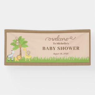 Brown Jungle Sarfari Animaux Baby shower Bannière
