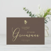 Brown Junior Groomsman Chic Wedding Proposal (Staand voorkant)