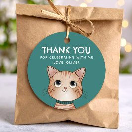 Brown kitten thank you bedankjes labels