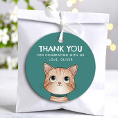 Brown kitten thank you bedankjes labels