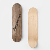 Brown Knotty Barnwood gepersonaliseerd Skateboard (Voorkant)