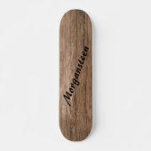 Brown Knotty Barnwood gepersonaliseerd Skateboard (Voorkant)