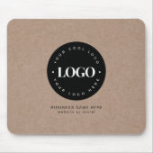 Brown Kraft Custom Logo & Text Business Branded Muismat (Voorkant)