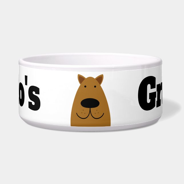 Brown Labrador Dog Voerbakje (Voorkant)