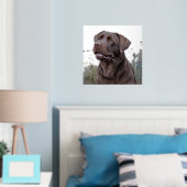Brown Labrador Portrait Folie Afdrukken (Insitu (Slaapkamer))