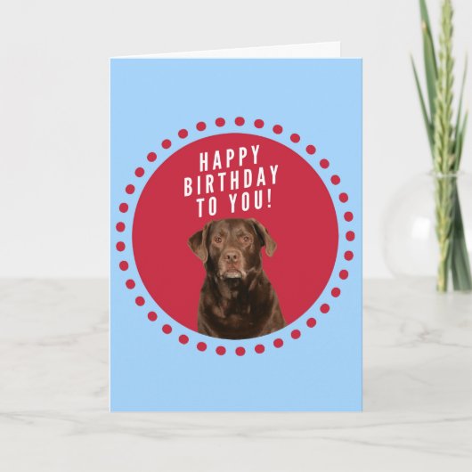 Brown Labrador Retriever Dog joyeuse carte d'anniv (Devant)