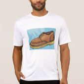 Brown Leather Shoe Retro Work Boot T-shirt (Voorkant)