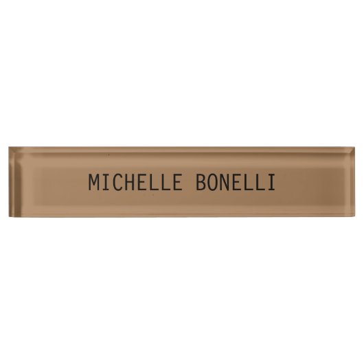 Brown léger minimaliste Plaque lisible Moderne (Devant)