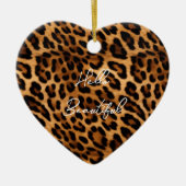Brown Leopard Animal Print Keramisch Ornament (Voorkant)