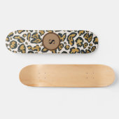 Brown Leopard Pattern Initiaal Monogram Skateboard (Horizontaal)
