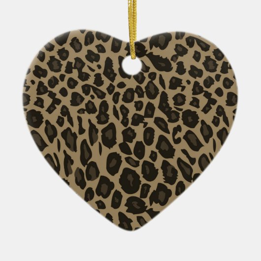 Brown Leopard Print Keramisch Ornament (Voorkant)