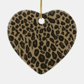 Brown Leopard Print Keramisch Ornament (Achterkant)