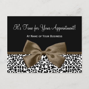 Brown Leopard Print Salon Appointinder Briefkaart