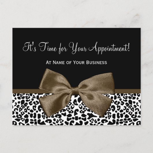 Brown Leopard Print Salon Appointinder Briefkaart (Voorkant)