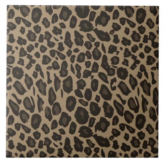 Brown Leopard Print Tegeltje (Voorkant)