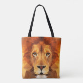 Brown Lion Head All Over Print Canvas tas (Achterkant)