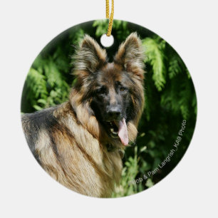 Brown Long Hazard German Shepherd 1 Keramisch Ornament