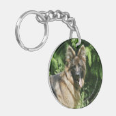 Brown Long Hazard German Shepherd 1 Sleutelhanger (Voorkant Links)