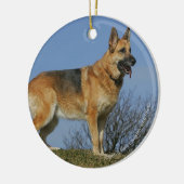 Brown Long Hazard German Shepherd 2 Keramisch Ornament (Links)