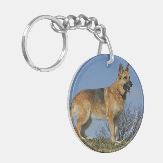 Brown Long Hazard German Shepherd 2 Sleutelhanger (Voorkant Links)