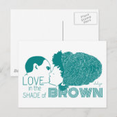 BROWN LOVE in AQUA Briefkaart (Voorkant / Achterkant)