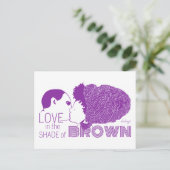 BROWN LOVE in PAARS Briefkaart (Staand voorkant)