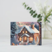 Brown Maison en pain d'épice Joyeuse carte postale (Debout devant)