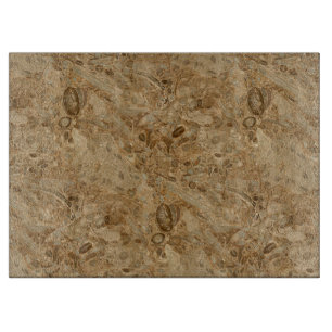 Brown Marble Fossil Kijk Snijplank