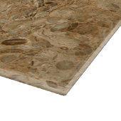 Brown Marble Fossil Kijk Snijplank (Hoek)